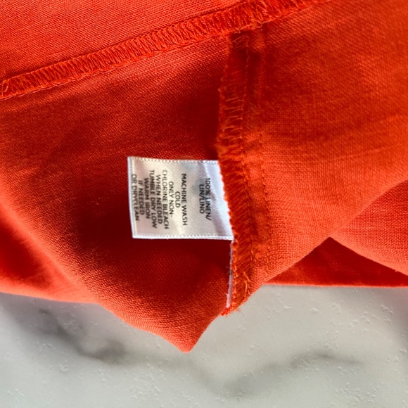 Loft - Orange Linen Tailored Sundress Sz 6 w/ Pockets - Picture 12 of 12